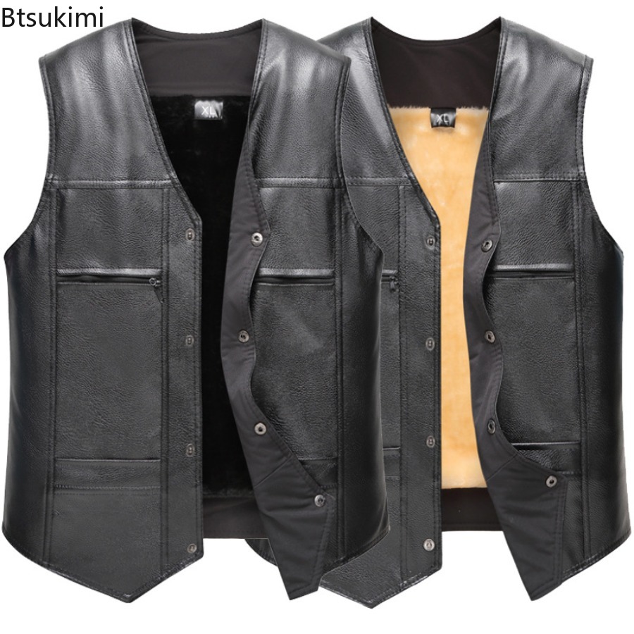 Autumn Winter New Men's Leathe - Motorcycle Gear Vest review and price
