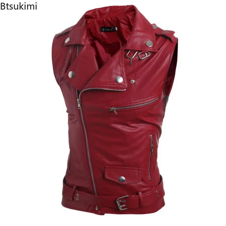 2026 Men's Casual PU Leather V - Motorcycle Gear Vest review and price