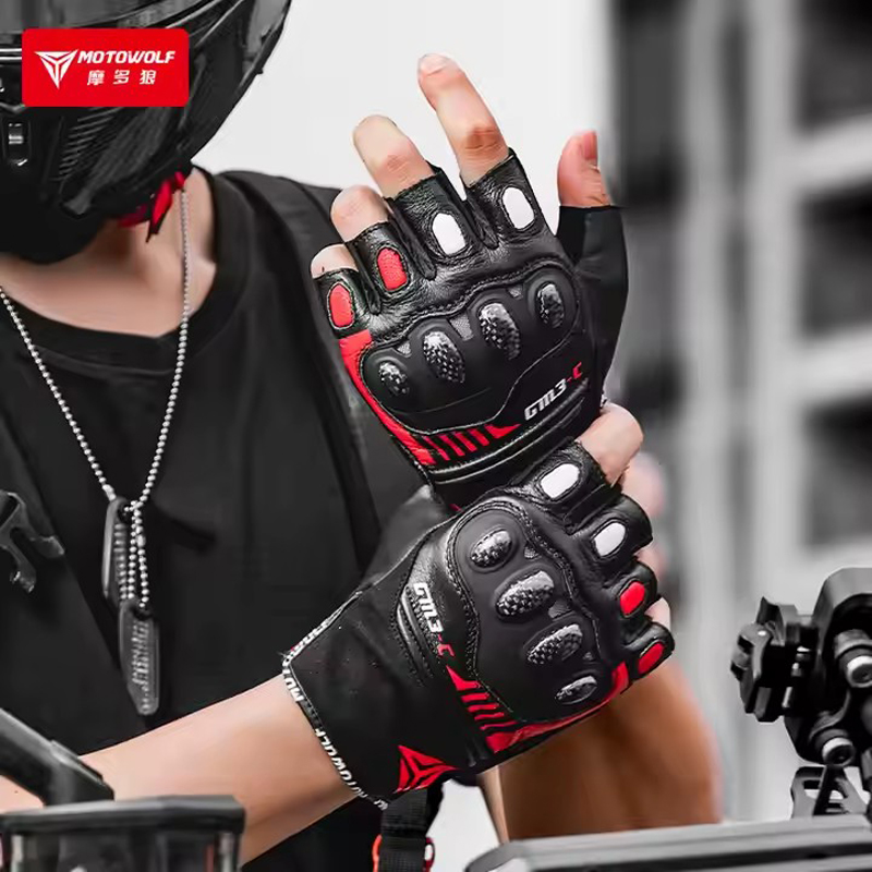Half Finger Motorcycle Gloves  - Motorcycle Gear Cycle review and price
