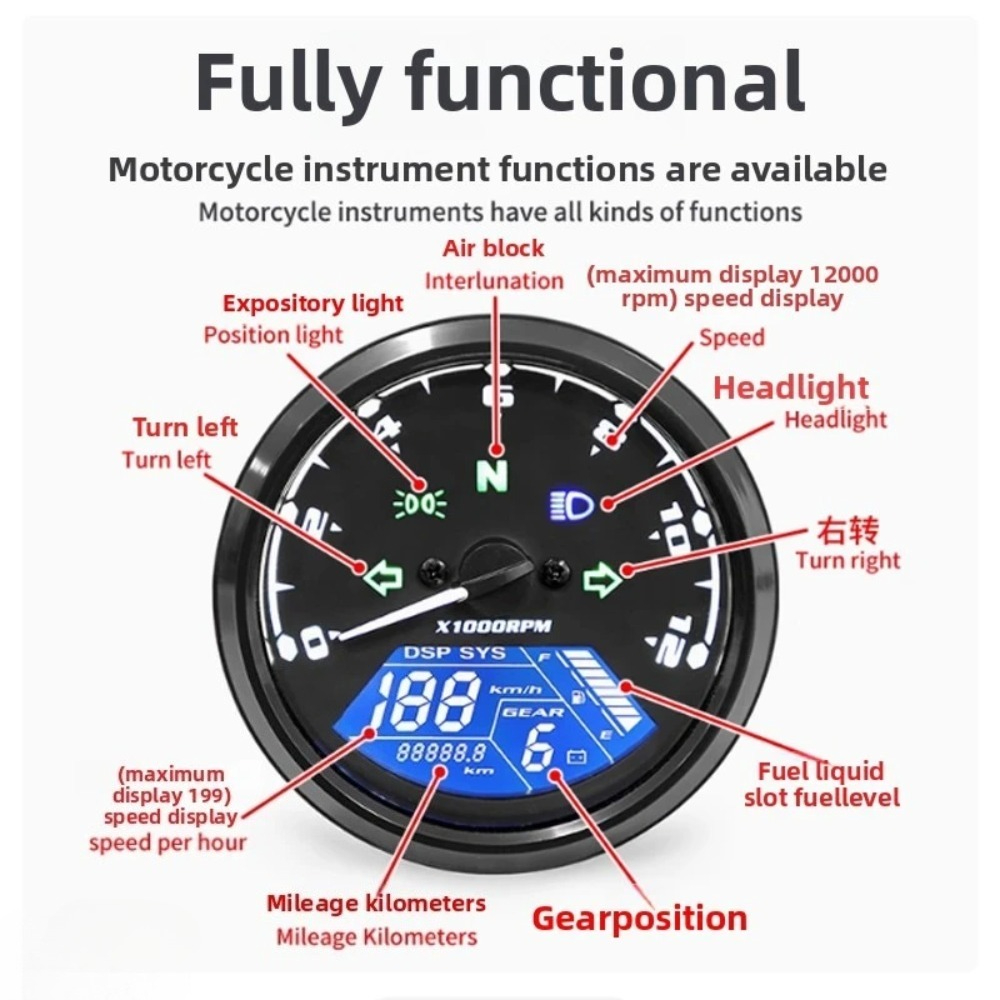 Universal Motorcycle Meter Spe - Motorcycle Gear Indicator review and price